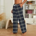 thumbnail image 5 of Evdexr Men's Cotton Pajama Pants Plaid Wide Leg Pajamas Flannel Twill Halloween Pj Pants Lounge Plus Size Drawstring Fleece Loose Fit Sleepwear with Pockets Gray XL, 5 of 5
