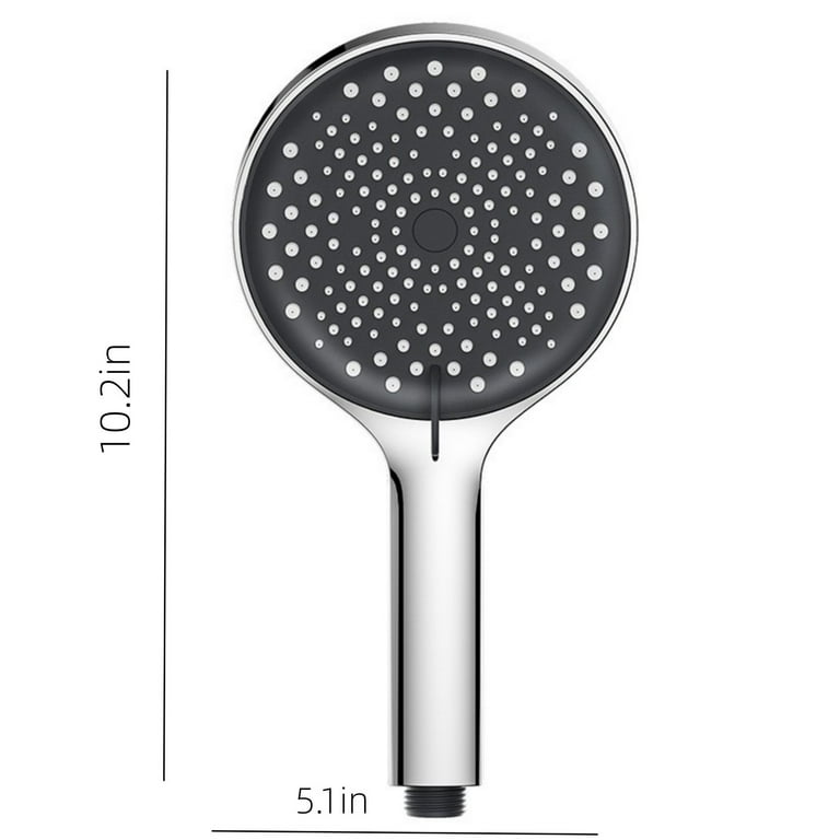VALSEEL Shower Head - High-Pressure Handheld Showerhead - High Pressure 5  Spray Modes Handheld Shower（Silver）, Shower Head with Handheld