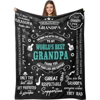 Fathers Day Grandpa Gifts Throw Blanket 50"X60", Gifts for Grandpa, Grandpa Birthday Gifts Ideas from Grandson Granddaughter, Gifts for Grandpa from Grandkids, Grandfather Gifts for Fathers Day
