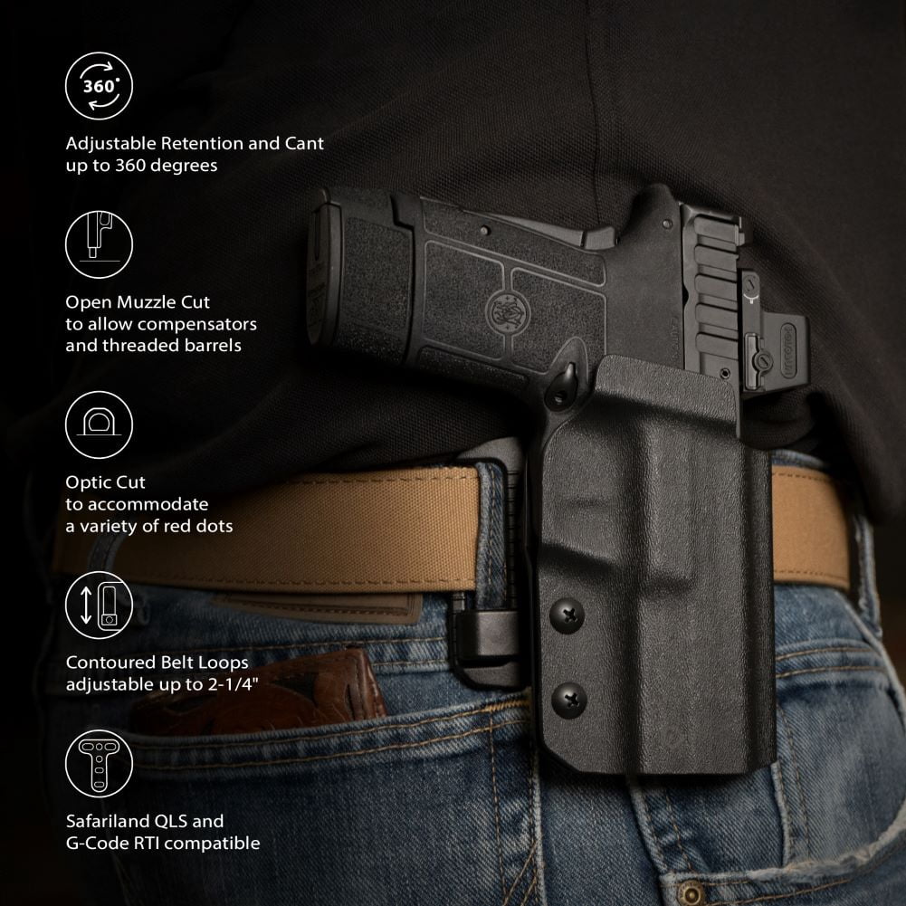 GRITR OWB Kydex Right Hand Holster for S&W M&P Shield EZ 9/380/Equalizer