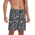thumbnail image 2 of Kdxio simple white Snowflake Print Mens Sleep Shorts Bottoms Soft Comfy Pajama Wear Pants with Drawstring Pockets, 2 of 5