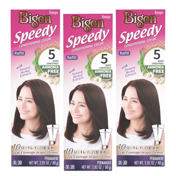 Bigen Speedy Conditioning Color Refill: 5 Deep Chestnut - 3 Pack