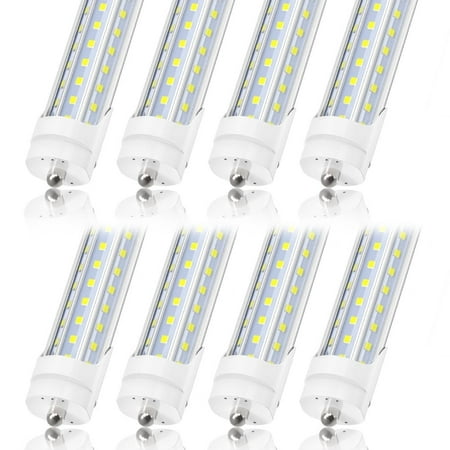 8Ft Single Pin Fa8 LED Tube Light Bulbs,D Shape 120W 12000Lm 6000K,8-Pack