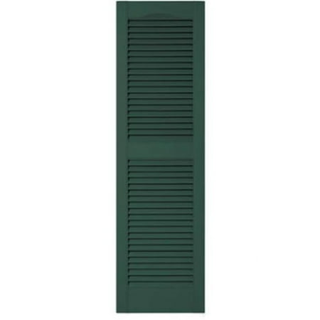 Builders Edge 010140052028 15 x 52 in. Green Vinyl Louvered Shutter Pair