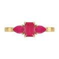 thumbnail image 5 of Emerald and Pear Cut Natural Ruby Gemstone Ring in 14K Yellow Gold (Size: 8), 5 of 6