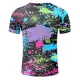 thumbnail image 4 of FINALGANG Mens Short Sleeve Crewneck TShirts With Tie Dye Splatter Gradient Print Casual Loose Fit Lightweight Tees For Summer Daily Wear Purple XXL, 4 of 4