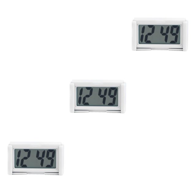 Moyic mini coche reloj soporte autoadhesivo vehículo electrónico reloj digital blanco Type1