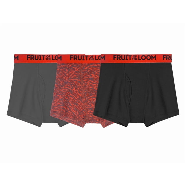 Bóxer Trunk Fruit of the Loom para Hombre, Elástico Rojo Multicolor 3 Piezas Talla M