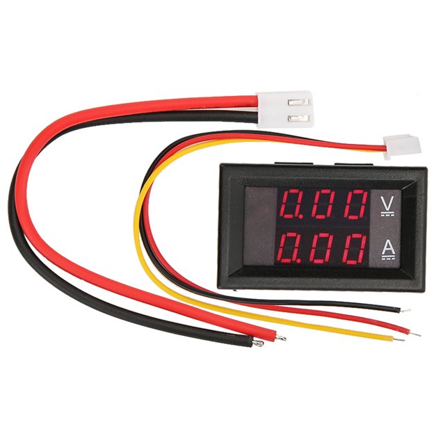DC0-100V/10A LED DC Pantalla digital dual Medidor de voltaje Mini voltímetro amperímetro (rojo rojo)