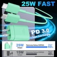 thumbnail image 2 of Cargador y cable tipo C de 10 pies y 25 W para Samsung Galaxy S24/S23/S22, 2 of 6