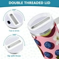 thumbnail image 3 of Yayeee 40oz Stainless Steel Tumbler with Straw and Handle Double-Wall Insulated Travel Water Bottle, Pink Kiwi, 3 of 8