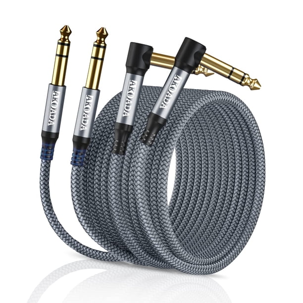 Cable de audio AkoAda, 6,35 mm, TRS, conector macho de 15 pies, estéreo balanceado