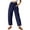 Dark Blue, variant on Xunlbb Women's Casual Wide Leg Pants Women Solid Color Cotton And Linen Pocket Elastic Waist Loose Casual Wide Leg Pants Gift for Her, S-2XL