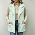 thumbnail image 6 of LUVDA Fleece Lapel Vest for Women - Button Up Sleeveless Warm Jacket with Pockets for Casual Outdoor Fall Winter Layering, 6 of 7