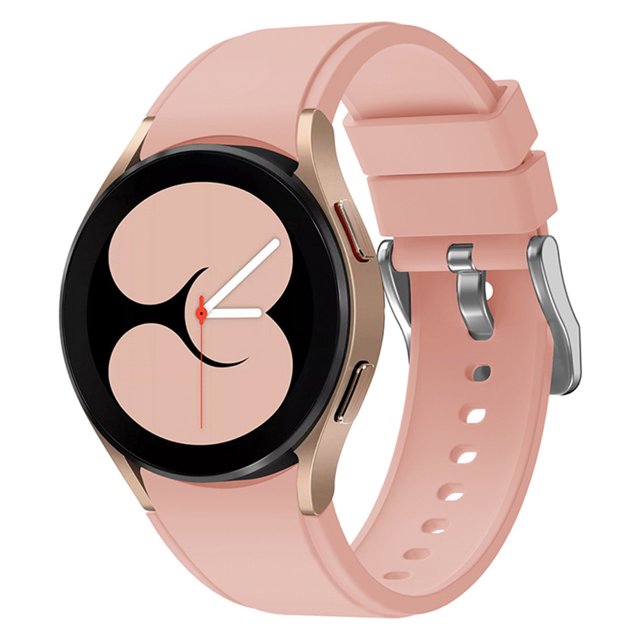 2 Pcs Silicone Strap Samsung Galaxy Watch 4 40/44 Classic42/46 Smartwatch Ridge Sport Bracelet, Pink Watch Band Only