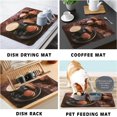 thumbnail image 4 of Coffee Mat Rubber Dish Drying Mat For Kitchen Counter Farmhouse Style Art Kitchen Mat St. Patrick''s Day Coffee Bar Accessories Decorative Macaron Coffee Dessert Drying Pad 16"X 18", 4 of 6