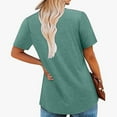 thumbnail image 4 of GZWYHT Grande Vente! Chemises pour Femmes, Chemises à Manches Courtes, Hauts d'Été Plissés Col Rond Tunique à Manches Courtes, Chemises d'Entraînement, Blouses pour Femmes Vert Armée TG, 4 of 7