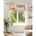 thumbnail image 4 of Orange Abstract Texture Kitchen Valances for Windows Modern Retro Mottled Valance Curtains&nbsp; for Kitchen /Living Room/Bedroom/ Bathroom Decor, 42"x12 " ,Rod Pocket 1 Panel, Blue Beige, 4 of 7