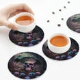 thumbnail image 5 of Kdxio Forest Mushroom Skull Funny Coasters,4 Pcs Leather Coasters,Housewarming Gifts,Protect Furniture from Water Marks Scratch and Damage, 5 of 6
