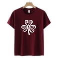 thumbnail image 2 of Patlollav Womens St. Patrick's Shamrock Print T-Shirt Tops Short Sleeve Crew Neck Shirt, 2 of 6