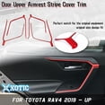 thumbnail image 5 of Xotic Tech Interior Door Armrest Panel Strip Frame Cover Trim, Sporty Red, Compatible with Toyota RAV4 2019-2023, 5 of 9