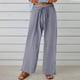 thumbnail image 5 of WILLBEST Pantalones Casuales Holgados para Mujer, Ropa de Trabajo Cómoda con Bolsillos, Cintura Alta Elástica, Bolsa de Papel con Cordón para Un Estilo Diario. Extra Grande, 5 of 8