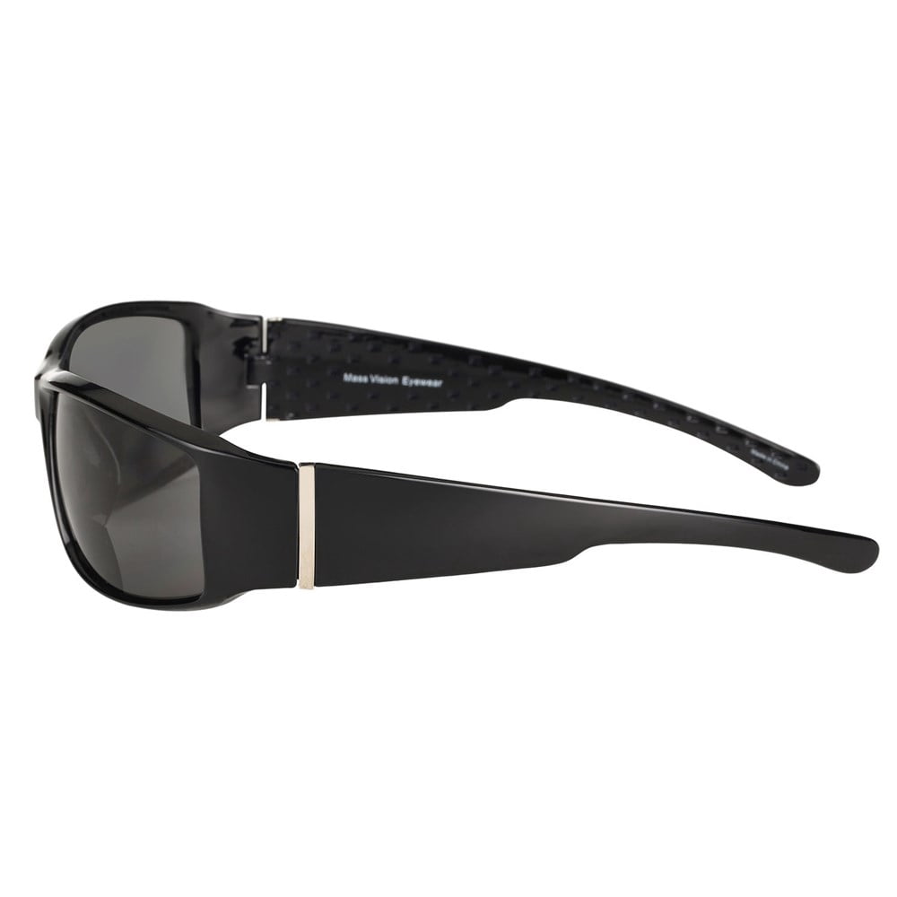 "The Contender" Polarized Full Frame Sport Wrap Bifocal Sunglasses for Men and Women - Smoke - 1.50