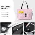thumbnail image 3 of Pofeuu Ribbon Bow Print Beach Bag,Waterproof Sandproof Beach Tote Bag, Large Capacity Foldable Beach Bags for Women, 3 of 7