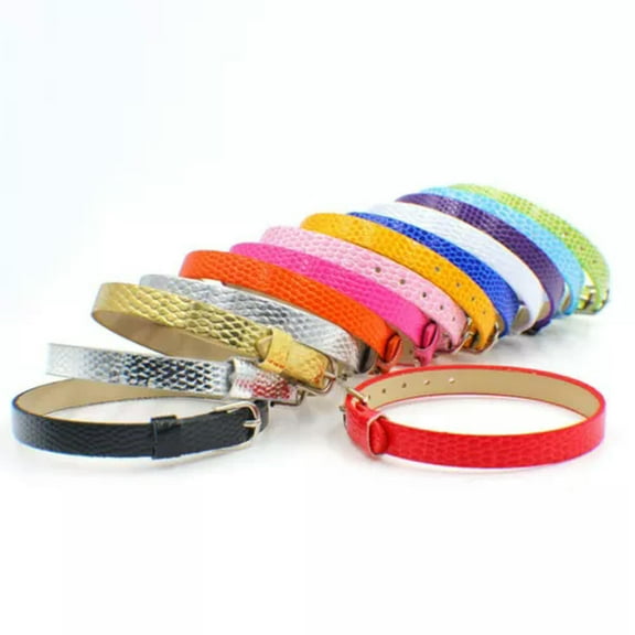 HOOUN 20 Mixed Color Faux Leather Bracelet Wristband Fit 10mm Slide Charm DIY Name