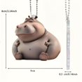 thumbnail image 3 of 100Fens Cute Hippo Nap Time Acrylic Pendant Key Chain Car Rearview Mirror Accessories Backpack, 3 of 7