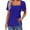 Blue, variant on TSADFHJI White Tank Tops Women High Neck Summer Vest Loose Pleated Square Neck Short Sleeve Top Curved Hem Loose Large Size Women's Top L Black
