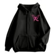thumbnail image 7 of Breast Cancer Awareness Hoodies for Women 2025 Pink Ribbon Zip Up Graphic Hooded Sweatshirt with Pockets Jackets Coat, 7 of 7