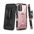 thumbnail image 2 of Compatible for Nokia G400 5G Case with Holster Belt Clip Hybrid Shockproof Protective Phone Cover with Kickstand - Rose Gold, 2 of 5