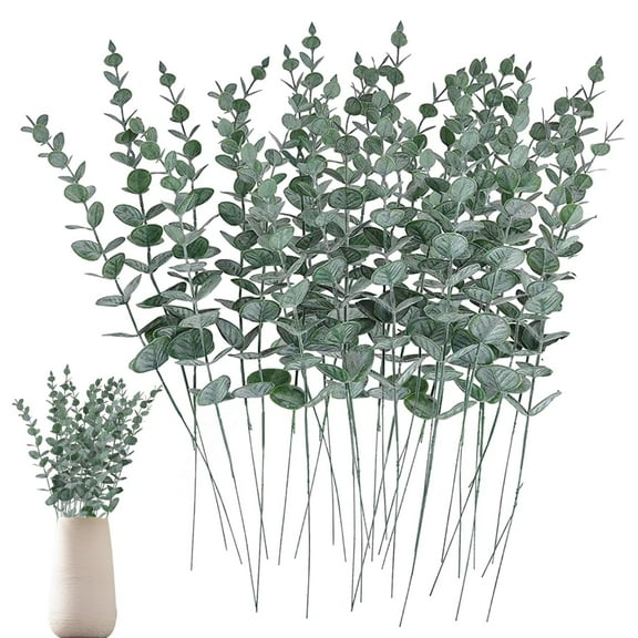 Pack of 30 Dried Eucalyptus Decoration, Eucalyptus Artificial Silk Flowers, Plant Eucalyptus Branches, Bouquet Garland, Decorative Branch, for Table Arrangement, Party, Wedding