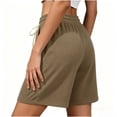 thumbnail image 5 of Feancey Womens Lounge Pajama Shorts Waffle Knit Loose Wide Leg Shorts Drawstring Elastic Waist Sleep Short Pants Summer Shorts Coffee XXL, 5 of 7