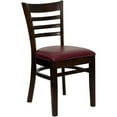thumbnail image 1 of HERCULES Series Ladder Back Walnut Wood Restaurant Chair - Burgundy Vinyl Seat, 1 of 6