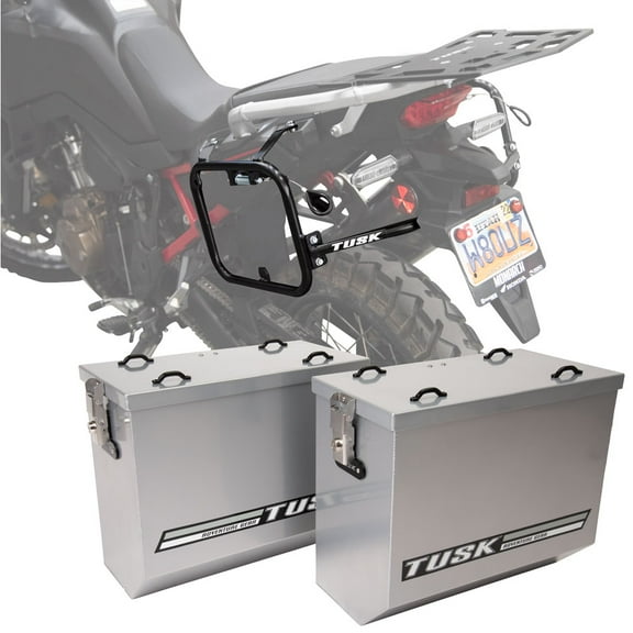 Tusk 1467340202 Aluminum Panniers with Pannier Racks V2 Large Silver