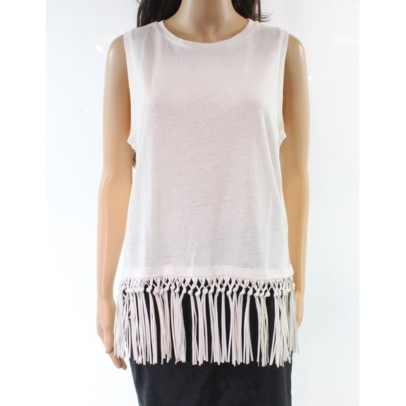 Polo Ralph Lauren Fringed Jersey Tank Top Deckwash White M