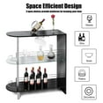 thumbnail image 5 of Bar Cabinets Table with 2-Holder, Modern Liquor Cabinet with Tempered Glass, Wine Storage with Glass Holders for Home Bar, Kitchen, Pub - Black 40''L x 16''W x 41''H, 5 of 9