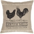 thumbnail image 2 of VHC Brands Farmhouse Pillows & Throws-Sawyer Mill Tan Poultry 18" x 18" Pillow, 1 Count (Pack of 1), Charcoal Grey, 2 of 6
