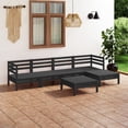 thumbnail image 1 of vidaXL 6 Piece Garden Lounge Set Solid Pinewood Black, 1 of 1