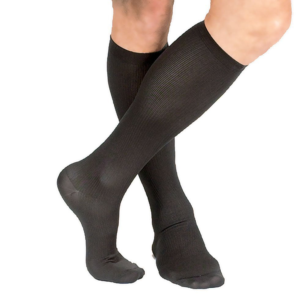 Men's Lightweight Moderate Compression Dress Socks - Black - Large, Get ...
