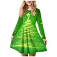 thumbnail image 1 of Splozh Vêtements de Danse pour Filles Mignon Tout-Petit Bébé Fille Robe de Noël pour Fille Imprimé Bal Fête Fête de Noël Robes pour Fille Vert,15-16 Ans, 1 of 5