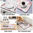thumbnail image 3 of High-Absorbency Dish Drying Mat - Watercolor Floral Design - Large Size for Maximum Coverage, 3 of 7