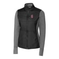 thumbnail image 2 of Women's Cutter & Buck  Black Greenville Drive Stealth DryTec Hybrid Quilted Full-Zip Windbreaker Jacket, 2 of 3