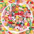 thumbnail image 4 of M 100Pcs Fruits Slime Charms Assorted Cute Decoden Embellishments,Kawaii Cartoon Slime Accessories,Candy Heart Bear Bulk Flatback Resin Charm for Phone Junk Cases,Scrapbooking Crafting&DIY Decoration, 4 of 14