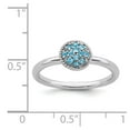 thumbnail image 5 of 925 Sterling Silver Stackable Expressions Blue Topaz Rhodium Ring Size: 6; for Adults and Teens; for Women and Men, 5 of 5