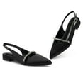 thumbnail image 3 of Women Slingback Flats with Rhinestone Pointed Toe Flats for Women Dressy Shoes, 3 of 4