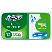 Swiffer Sweeper Wet Mopping Cloths, Multi Surface Refills, Fresh, 12 Count