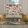 thumbnail image 4 of FREEAMG 36 Inch Length Kitchen Curtains Tattoo Print 2 Panels Half Window Sheer Curtains Rod Pocket Farmhouse Short Drapes for Bathroom Cafe Basement, 4 of 7